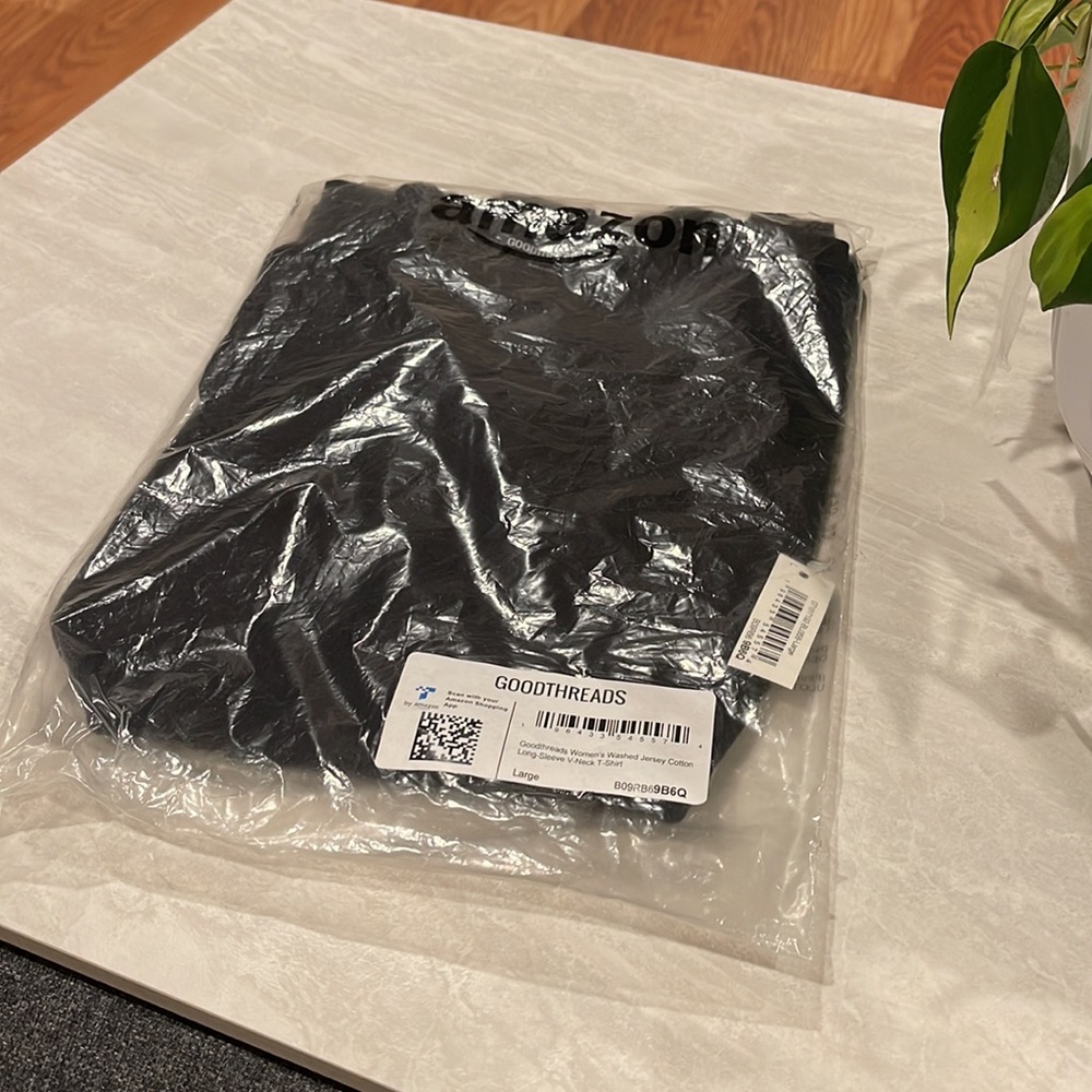 NWT Goodthreads Men's SlimFit Short Sleeve 100% Cotton Black Crew Neck Shirt - Picture 10 of 10